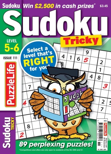 PuzzleLife Sudoku Tricky - October 2025