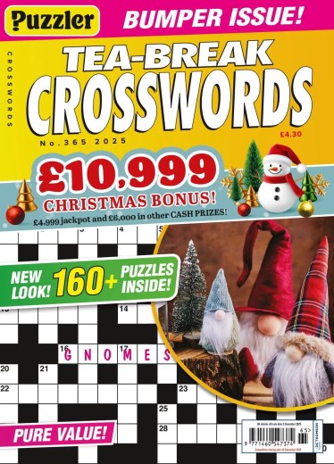 Puzzler Tea-Break Crosswords - Issue 365 2025